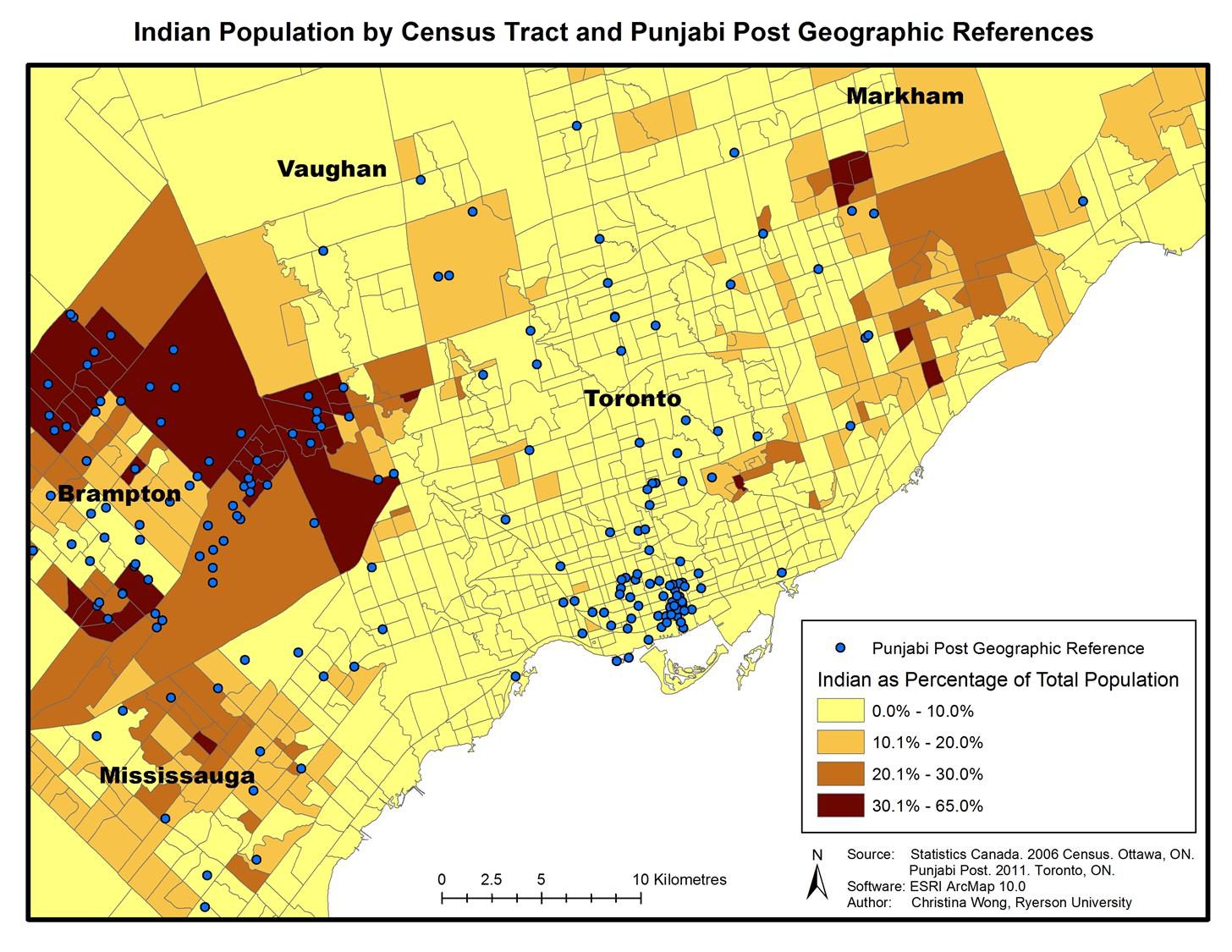 Figure 5. Punjabi Post coverage and census population date