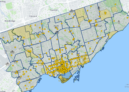 OpenFile.ca interactive map Map of Toronto