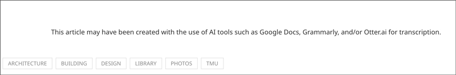 A screenshot of the backend of the OTR website (WordPress) showing the boilerplate AI messaging.