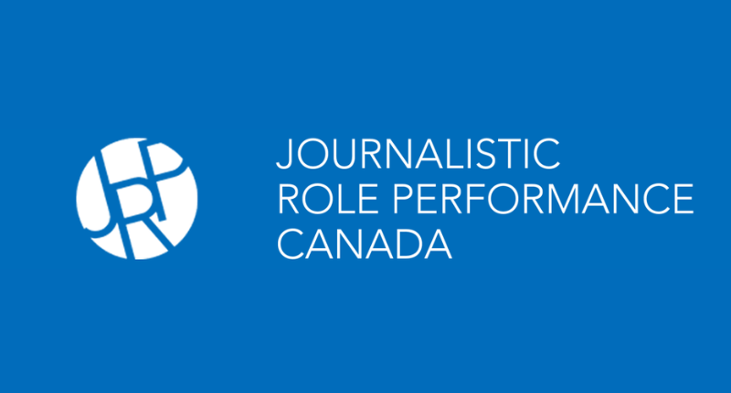 Logo with JRP with the text "Journalistic Role Performance Canada"